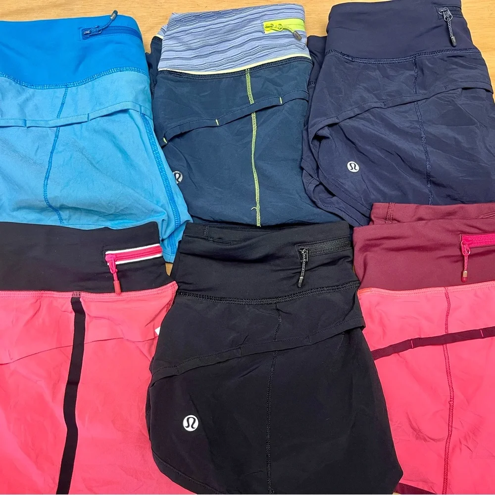 6 Pairs Size 2 Lululemon Shorts - Picture 1 of 13